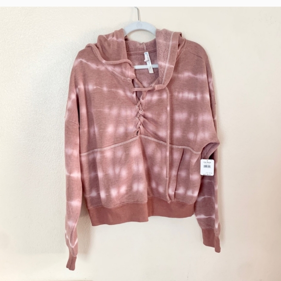 Free People Kelly Tie Dye Believer Hoodie Size Large Fireside Combo - Picture 6 of 16